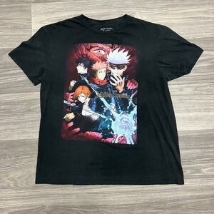Jujutsu Kaisen Shirt Men L Fits M Black Anime Comic Manga TV Show Promo‎